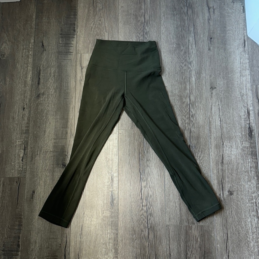 Lululemon Leggings- Align Crop 25 Inch, Dark Olive, Size 2